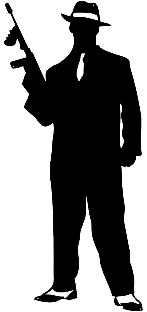 Gangster Man Cut Out Wall Décor Silhouette Metal Sign 15x34 – Laughing ...