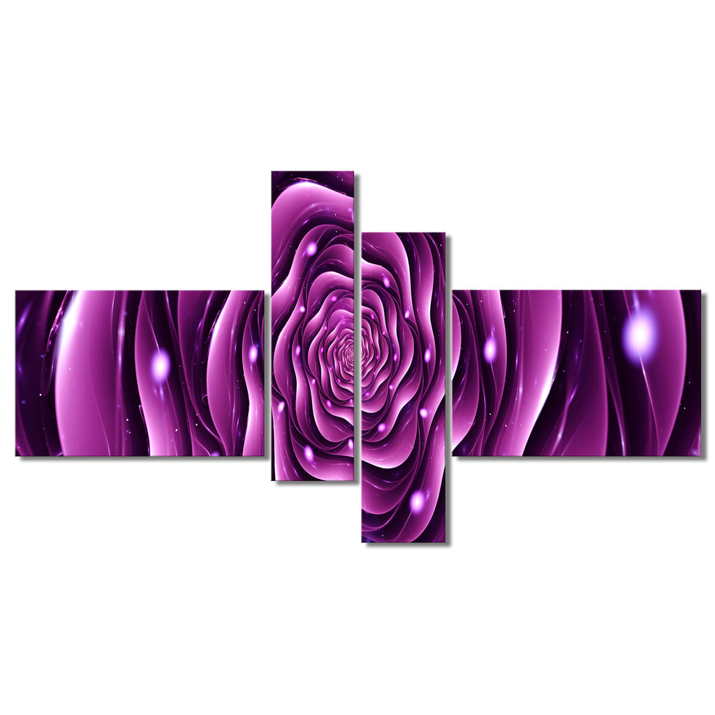 Purple Rose Digital Artwork on Cotton canvas PT3007 – fabuart