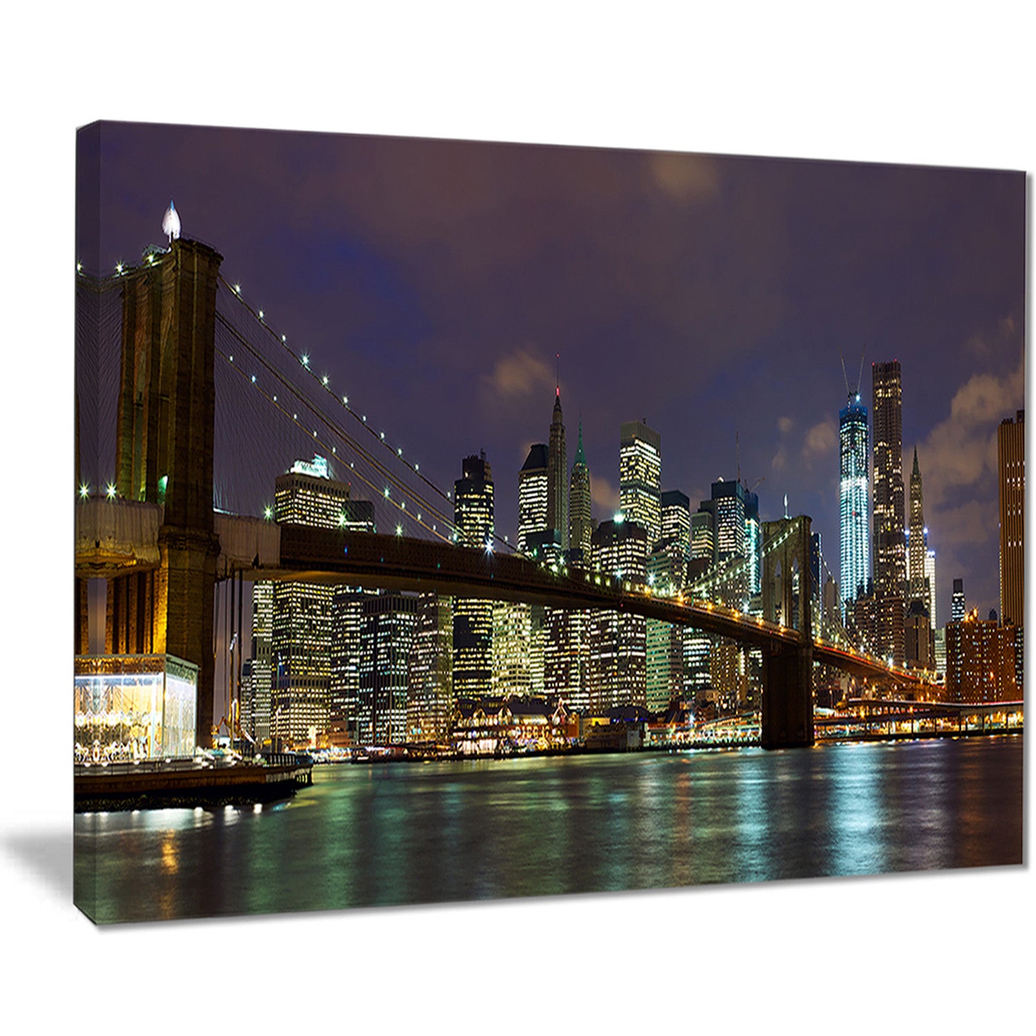 brooklyn bridge panoramic view cityscape photo canvas print PT7888