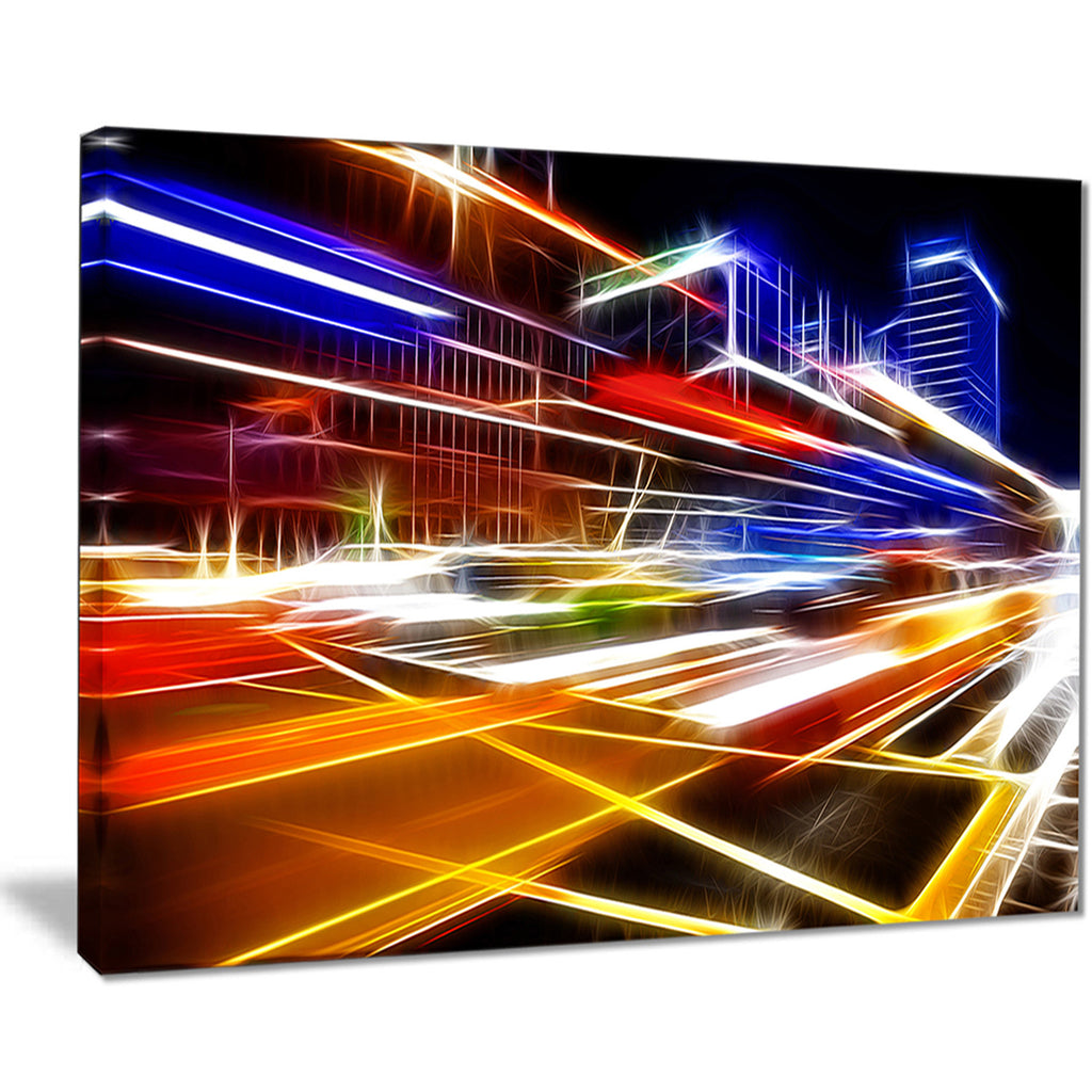 high speed traffic trails cityscape digital art canvas print PT8266 ...