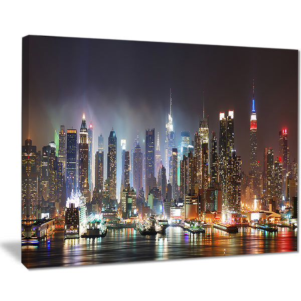 lit nyc manhattan skyline cityscape photo canvas print PT8281 – fabuart