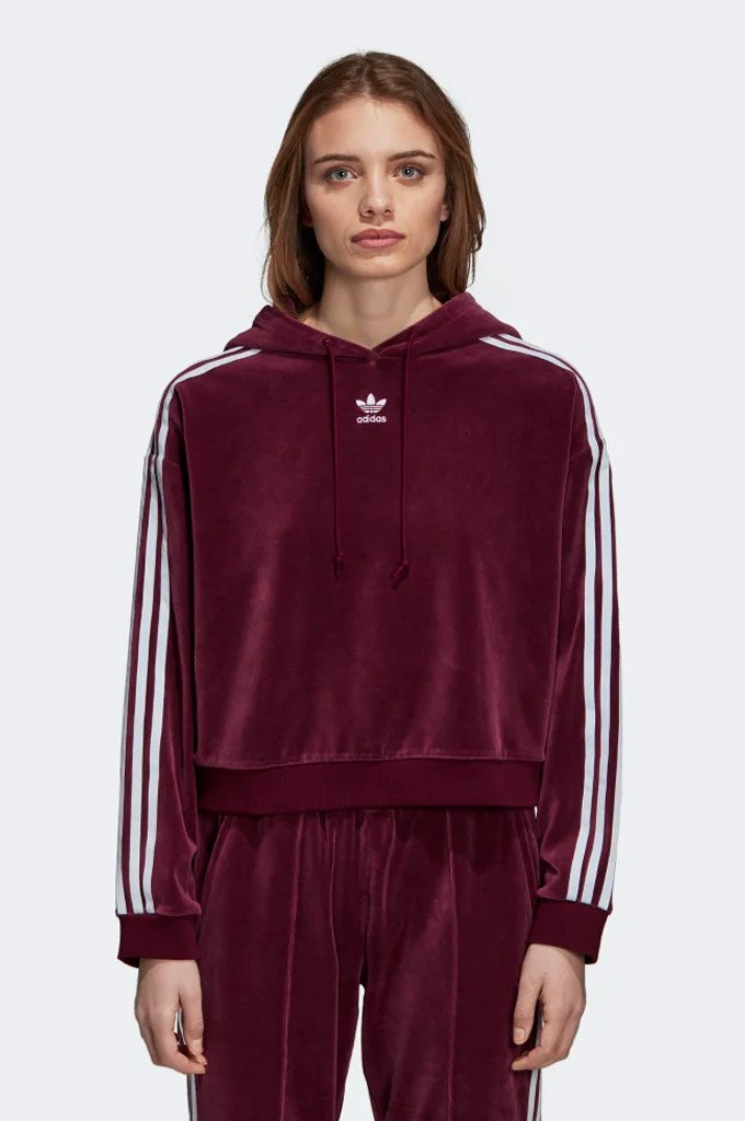 maroon crop hoodie