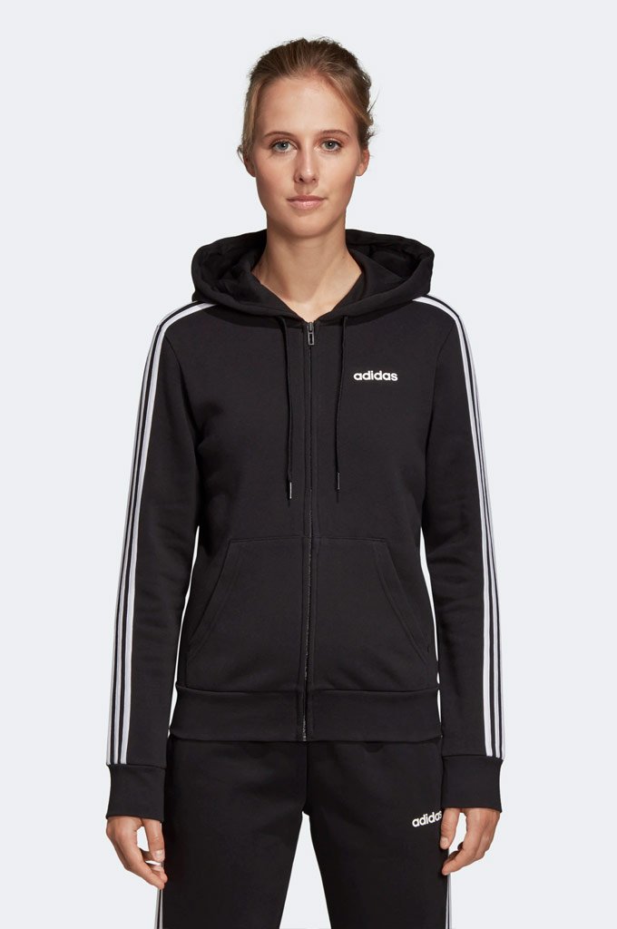 adidas 3 stripe fleece hoodie