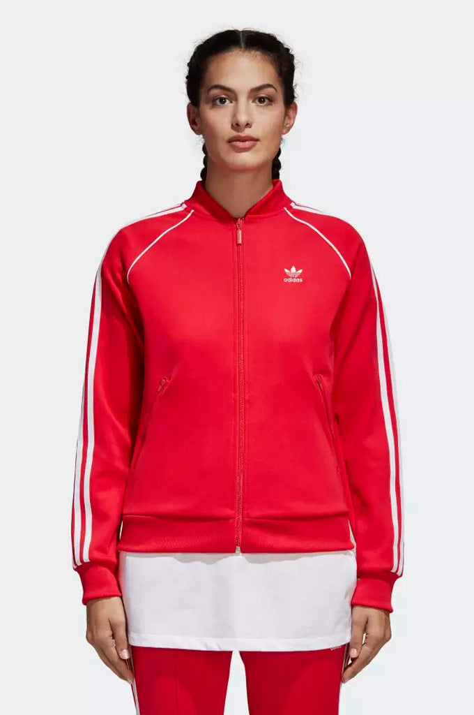 adidas sst track jacket women's red