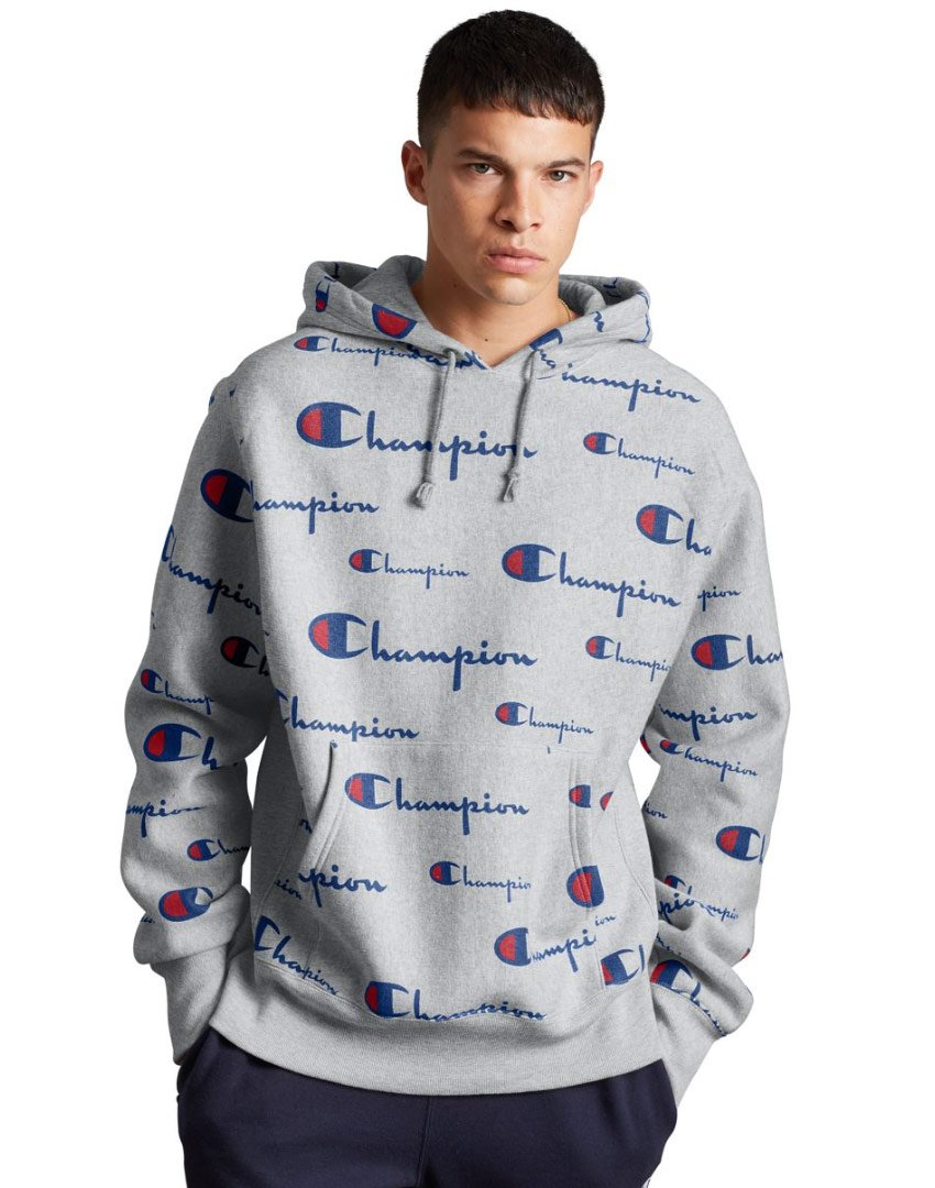 champion pocket logo reverse weave pullover hoodie