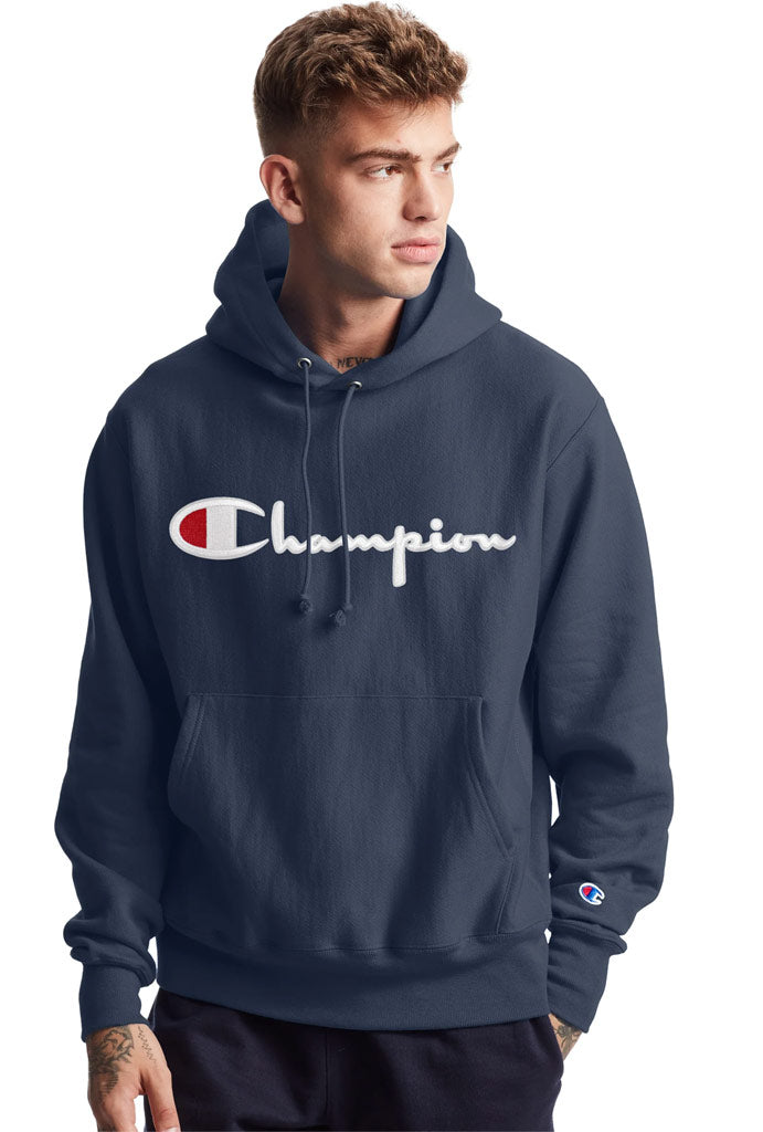 多少の使用感ありますchampion R/W script logo ribline hoodie