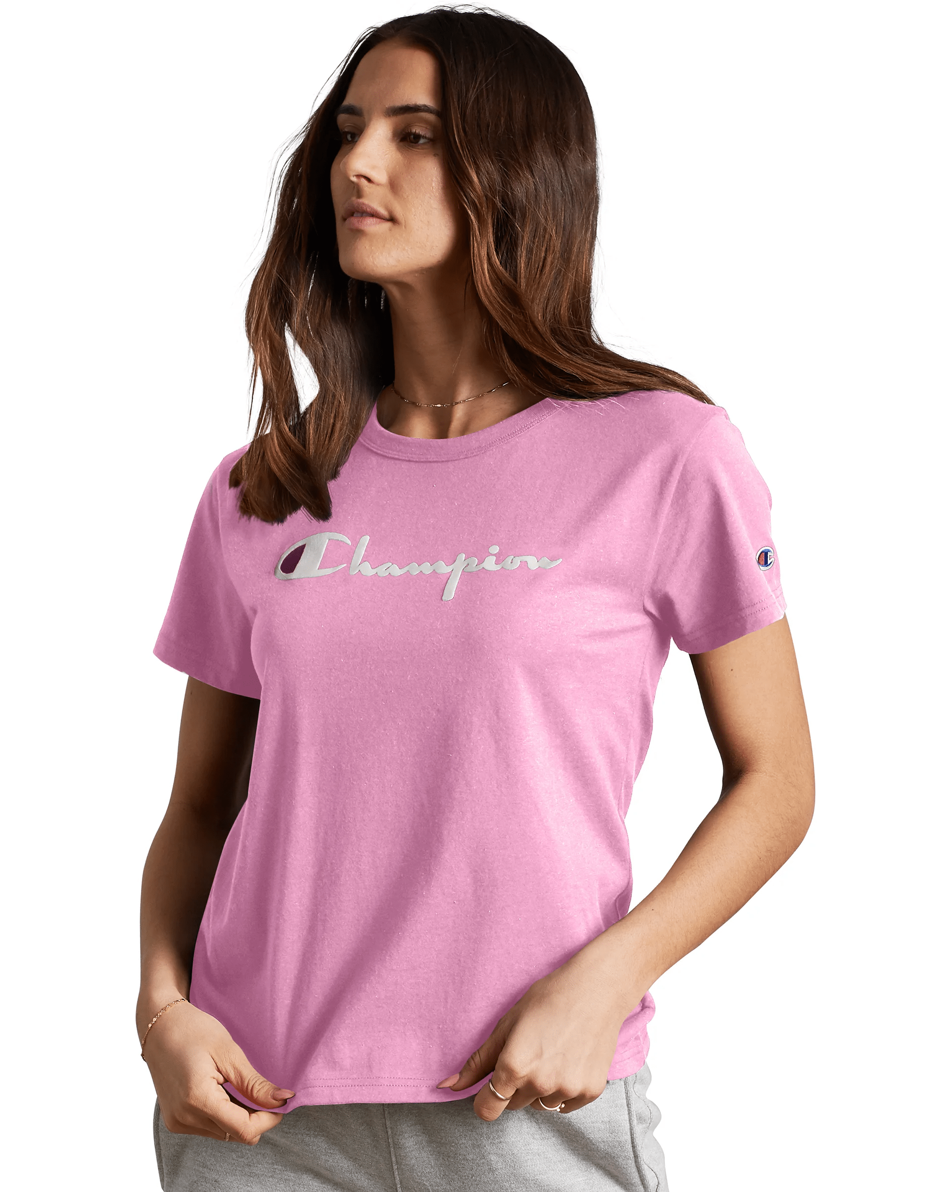 Champion Women's Heritage Tee, Flocked Vintage Logo– Mainland Skate & Surf