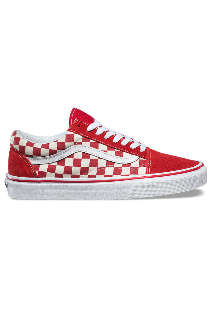 vans old skool primary check red cheap 