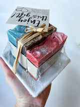 Soap Gift Set, includes 3 soaps & soap dish