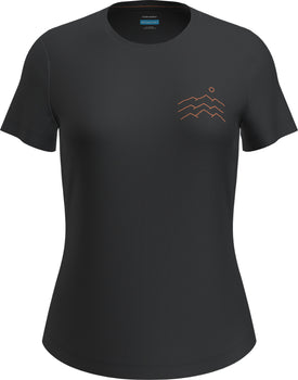 icebreaker 125 Cool-Lite Sphere Across The Peaks Merino Blend Short Sleeve T-Shirt - Women's Black
