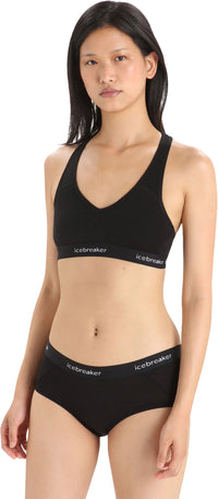 Icebreaker Merino 103026 Women's Siren Bra, Black/Black, X-Large