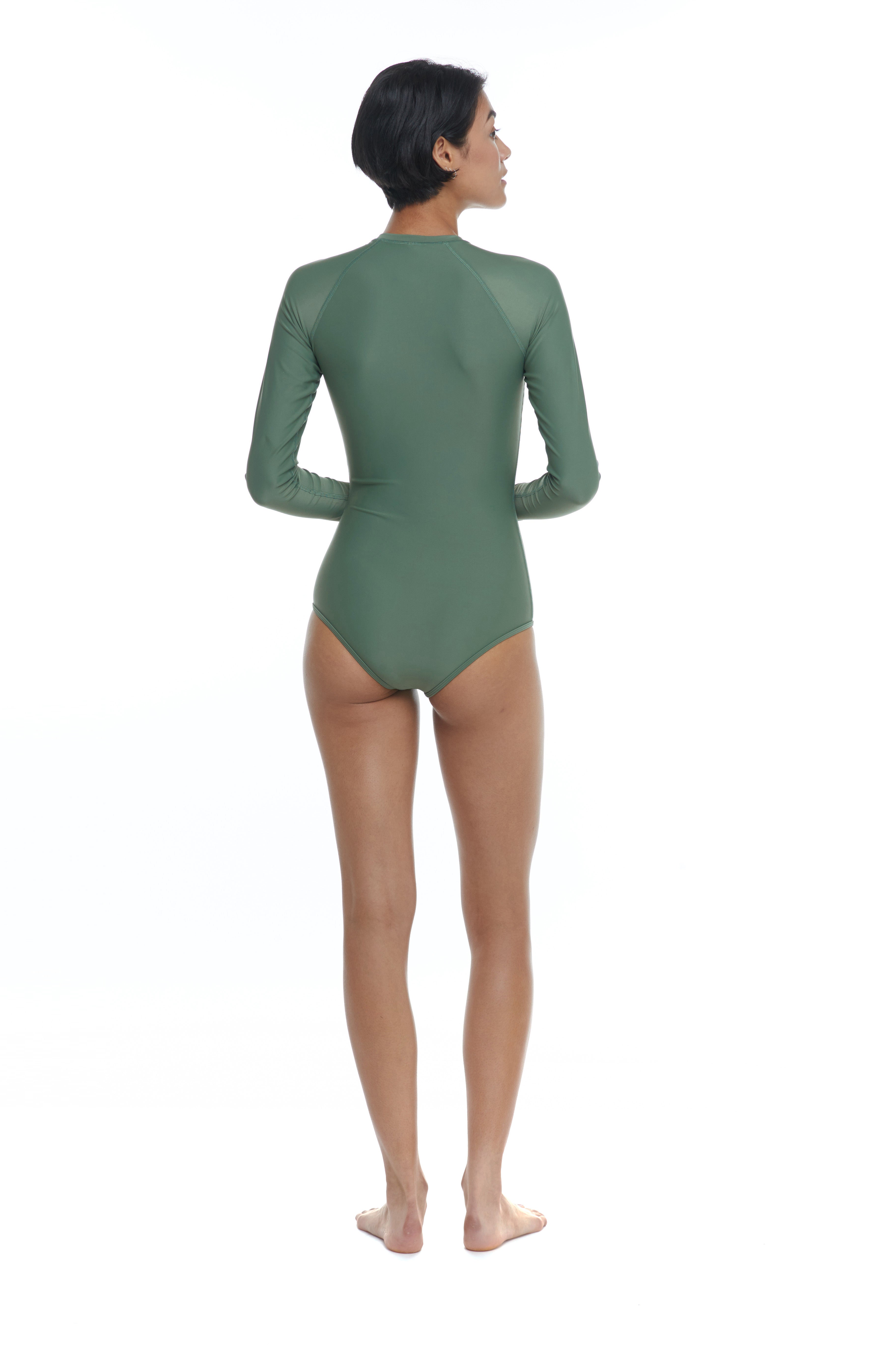 Smoothies Channel Cross-Over Long Sleeve Swimsuit - Cactus