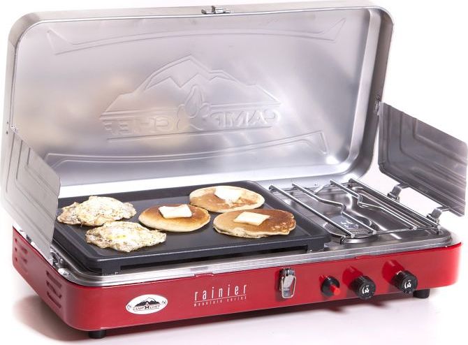 Camp Chef Mountain Series Rainer Two Burner Stove With Griddle