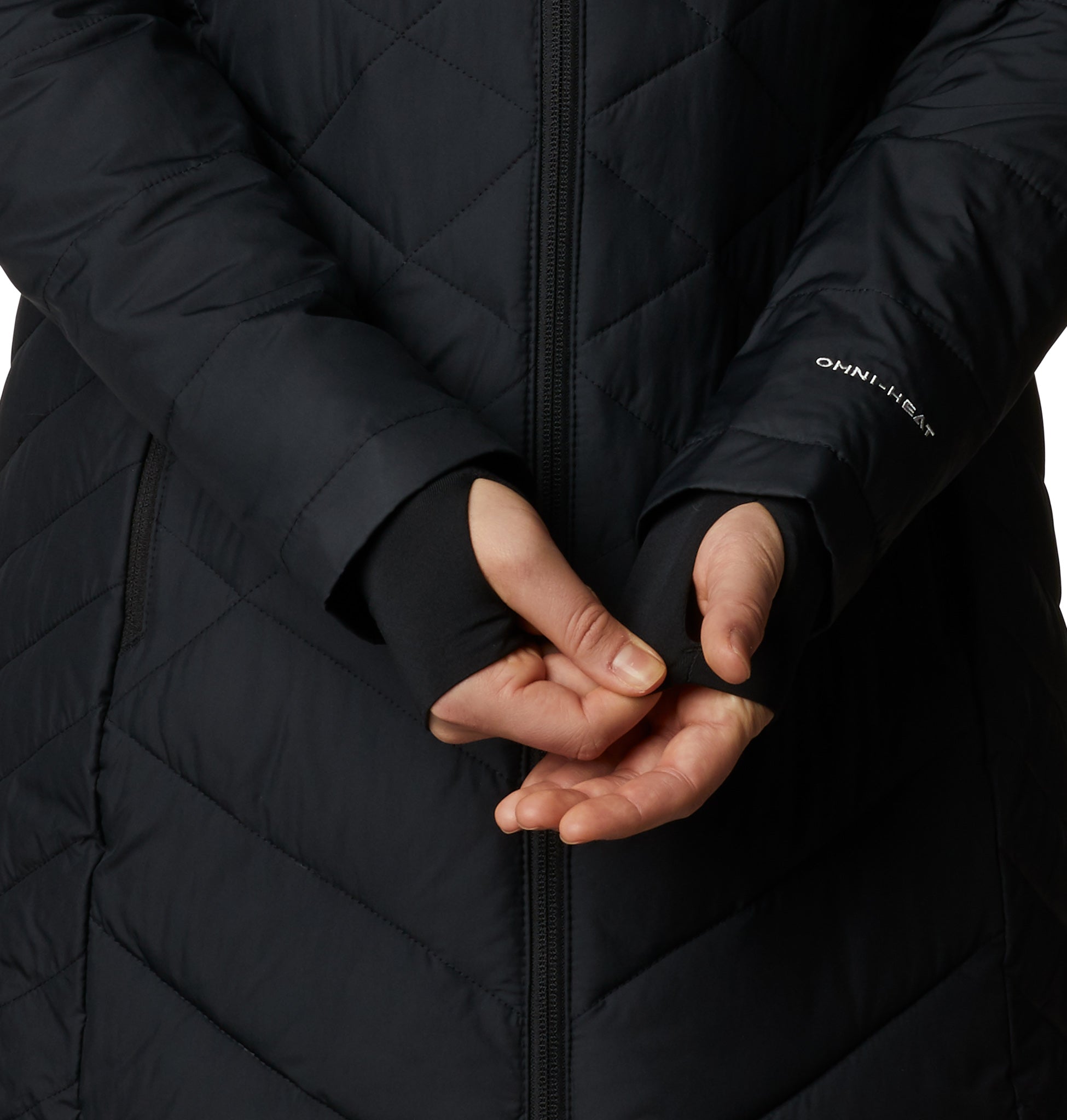 Columbia Women's Heavenly Long Hooded Jacket, Black, 1X