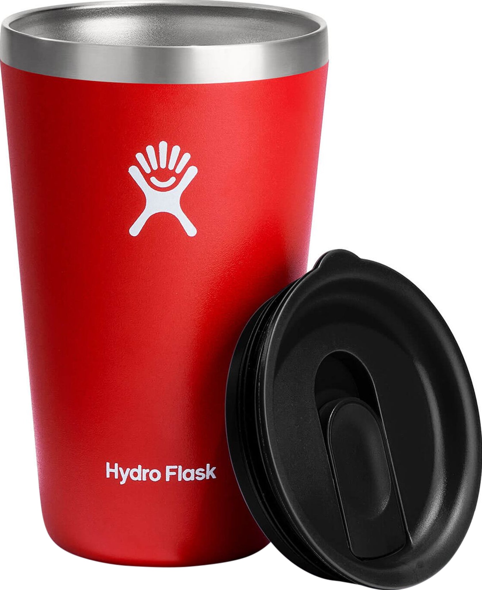 Hydro Flask 16 oz Snapper Red Wide Mouth Screw on Lid W16BCX306 Coffee  Tumbler