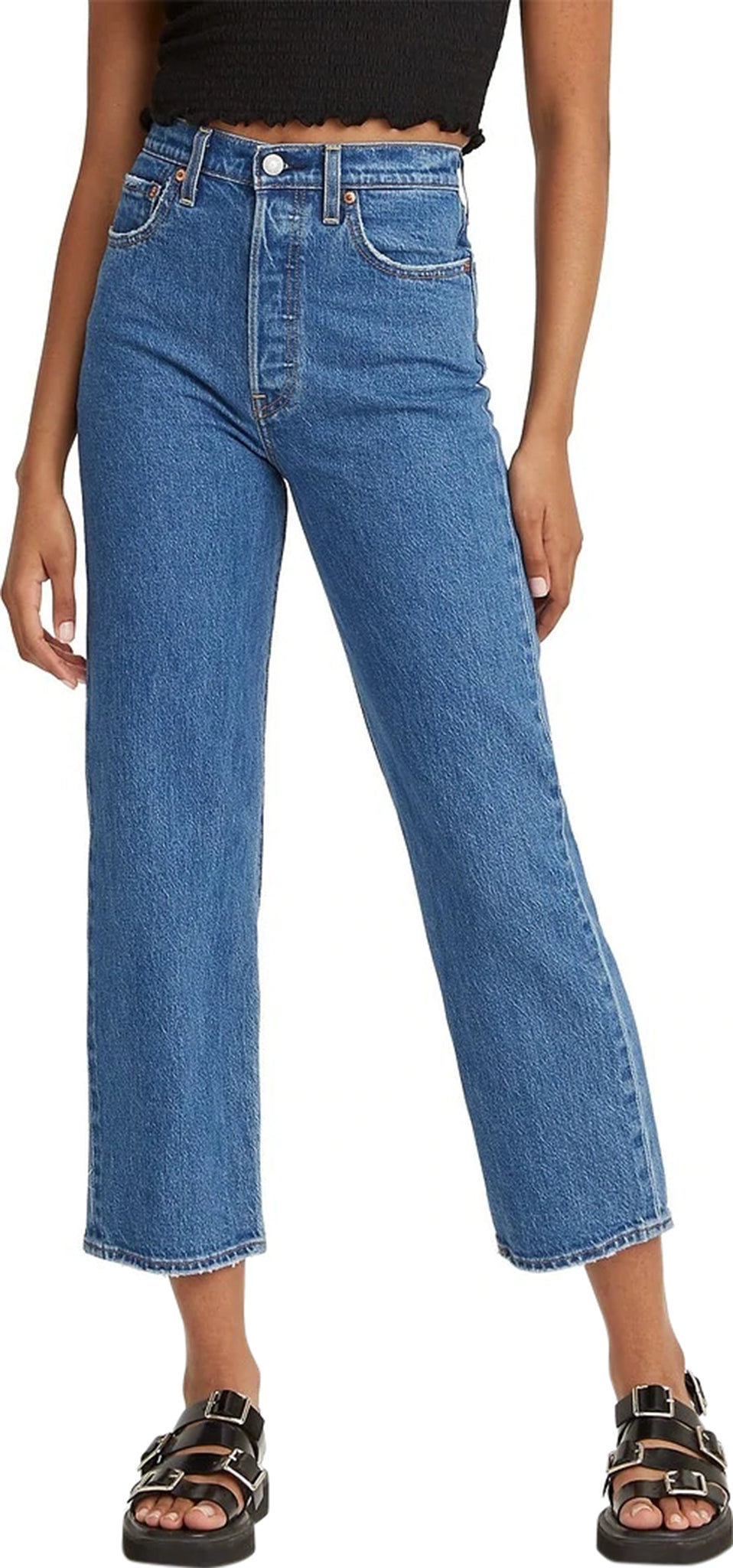 levi's ribcage high rise jeans