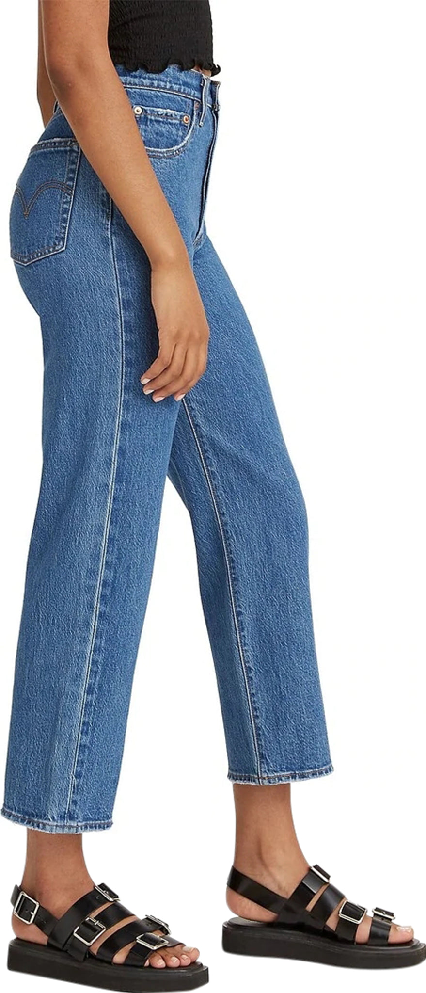 Ribcage Straight Ankle Jeans - Blue