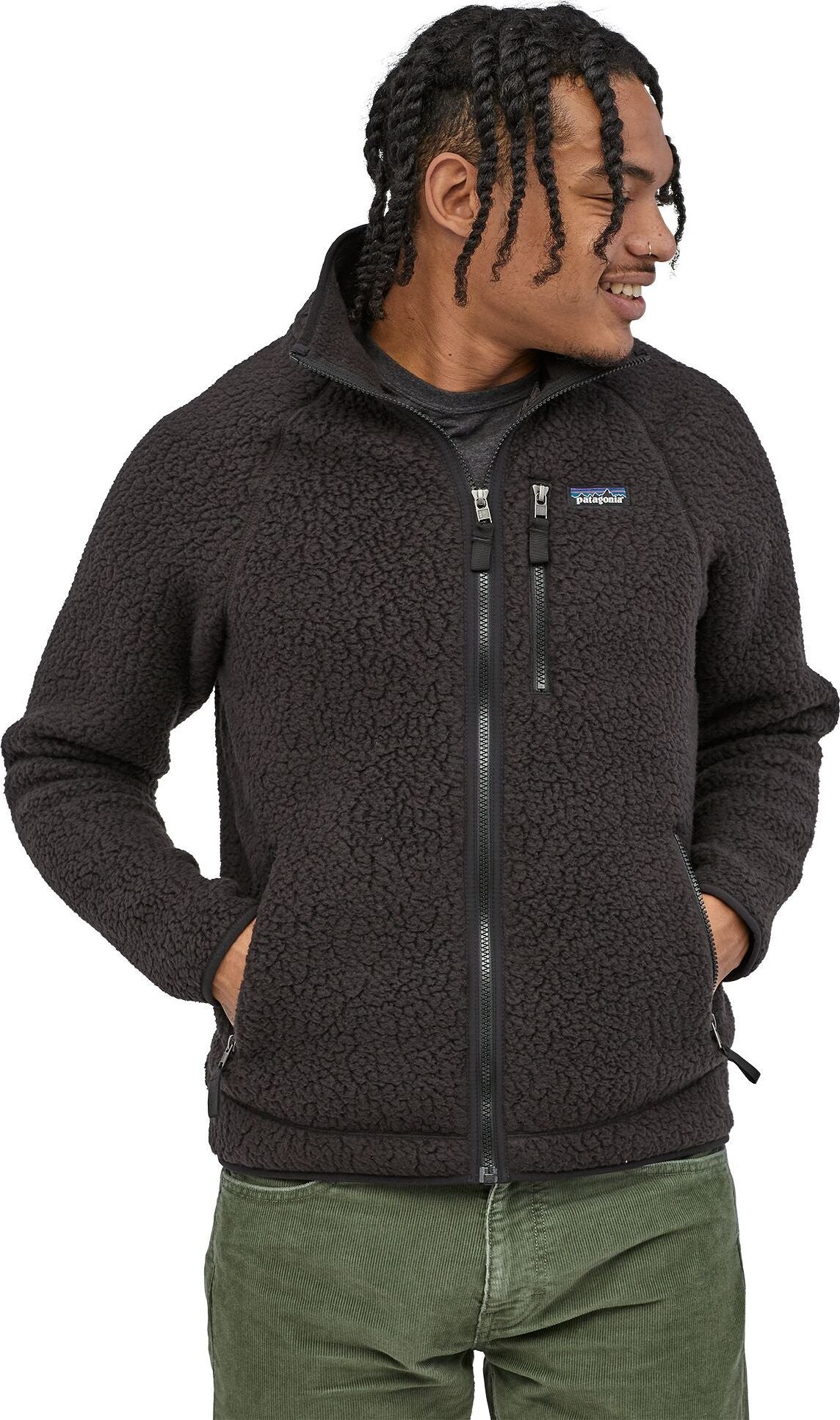 Patagonia Mens Lightweight Fleece Retro Pile Fleece Jacket Black