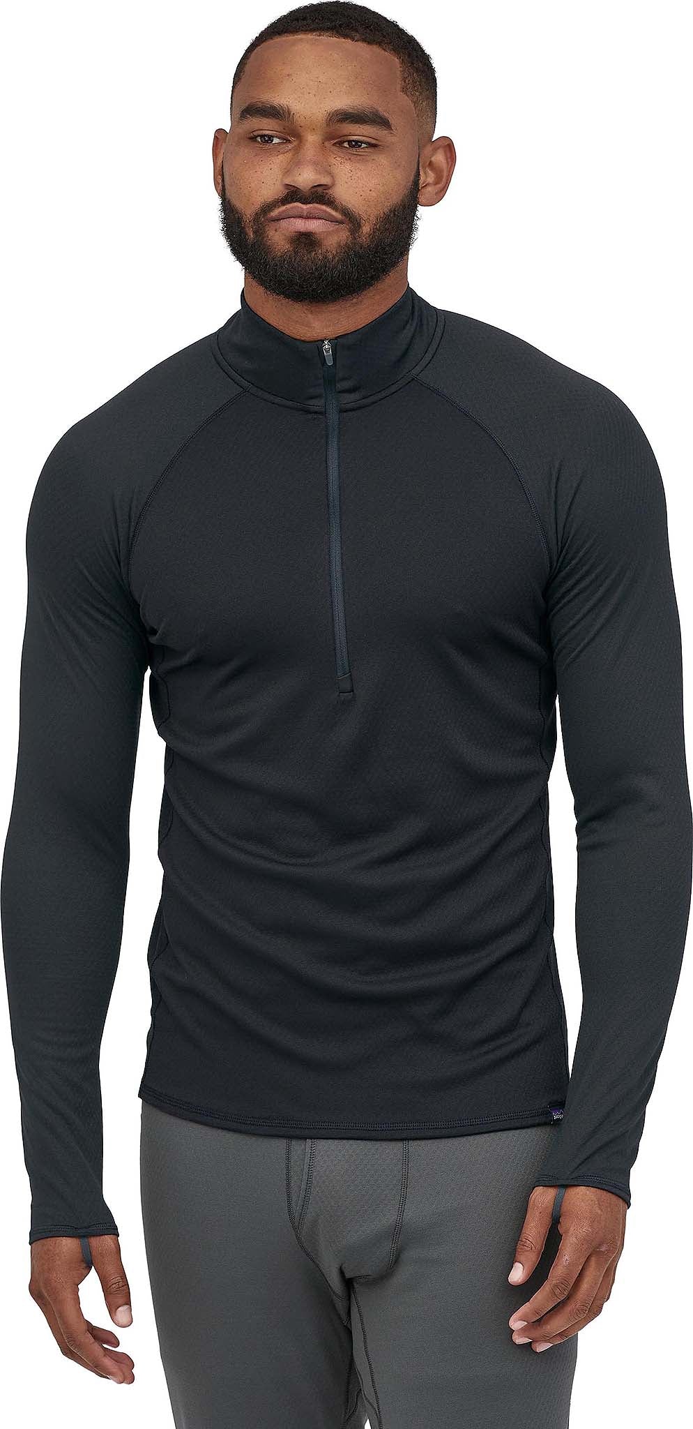 Men's Regular Fit Long Sleeve Midweight Thermal Undershirt - All In Motion™  Black S