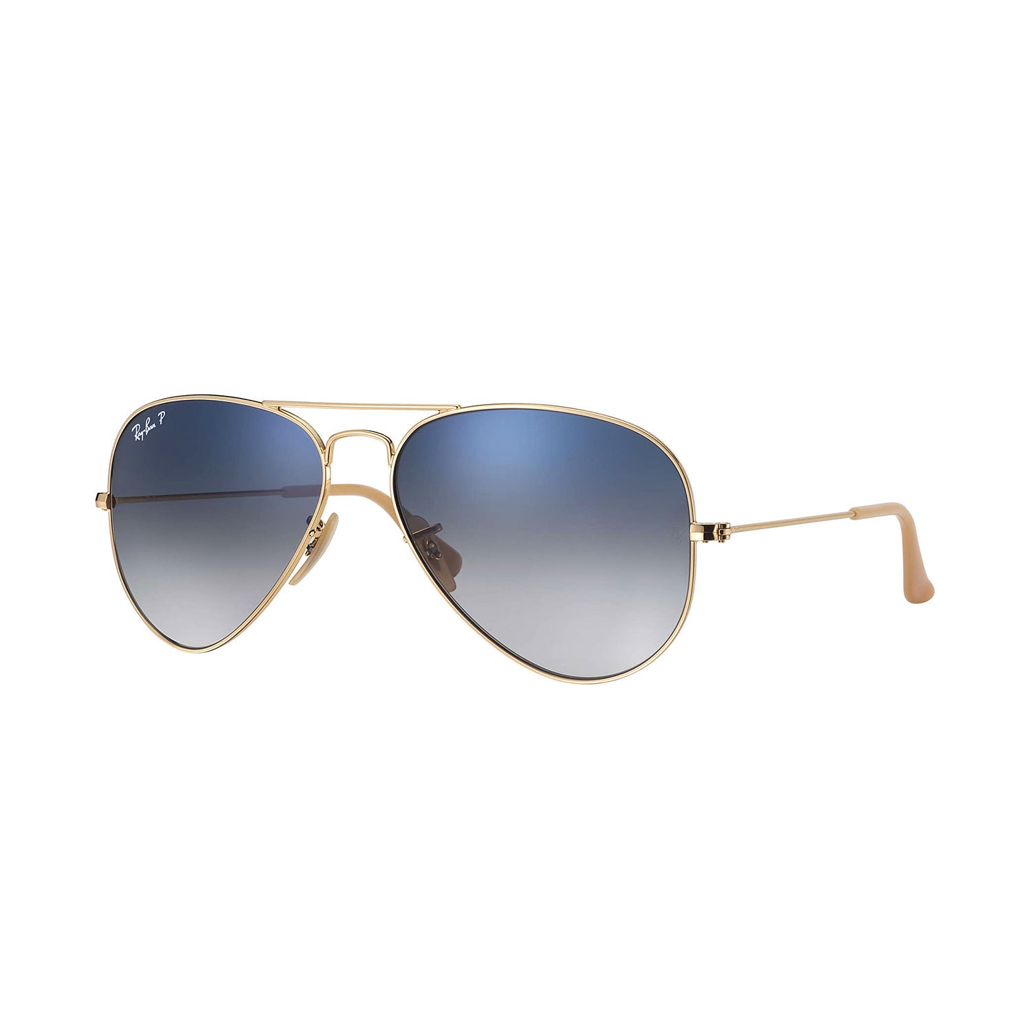 ray ban aviator blue lens gold frame