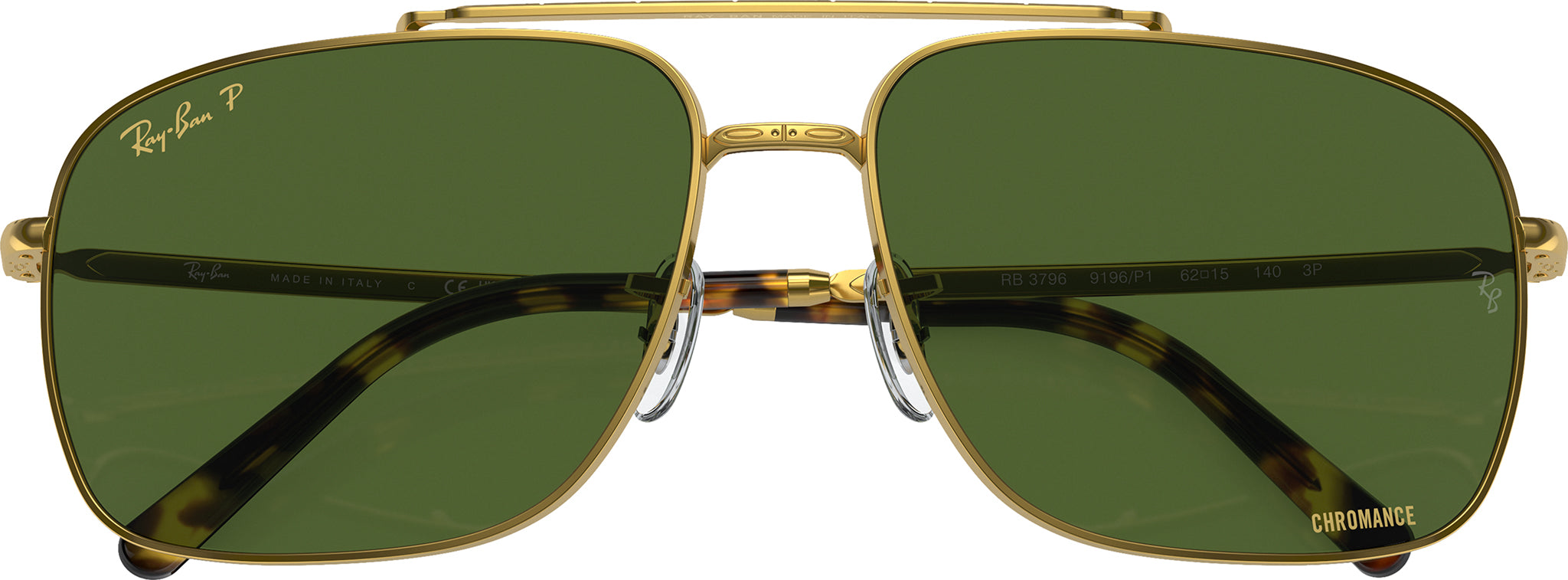 RB3796 Sunglasses in Gold and Dark Green - RB3796