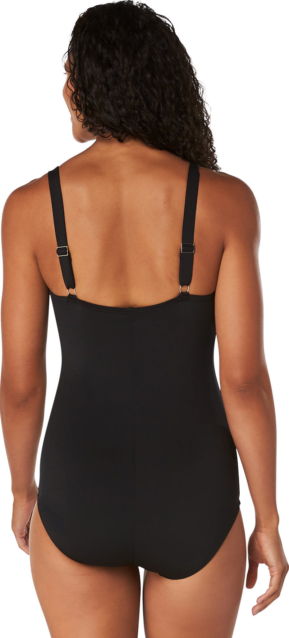 Women's Shirred Ribbed Bandeau Cheeky One Piece Swimsuit - Shade & Shore™  Black XS