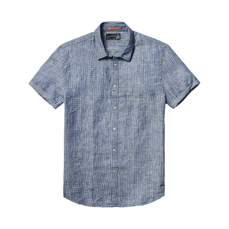 Scotch & Soda Men's Short Sleeve Shirt In Structured Linen | Altitude ...