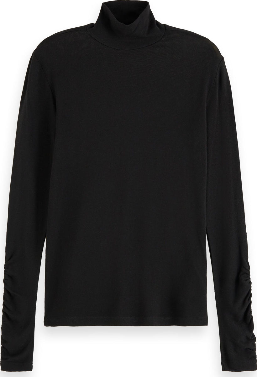 Scotch & Soda Long Sleeve TENCEL™ Turtleneck T-Shirt - Women's ...