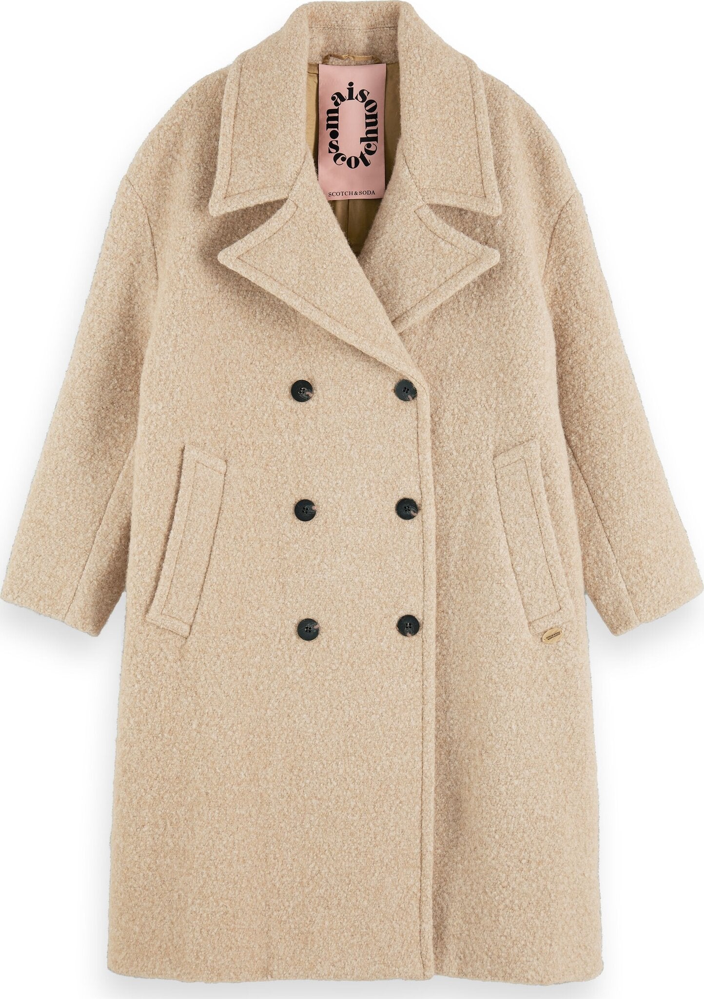 Scotch & Soda Oversized Double-Breasted Boucle Coat - Women's ...