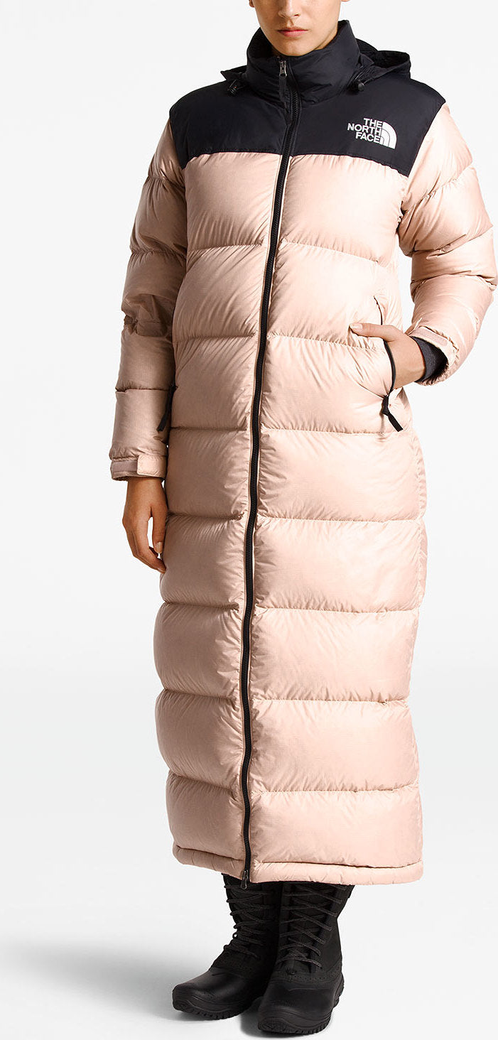 the north face womens nuptse duster in copper