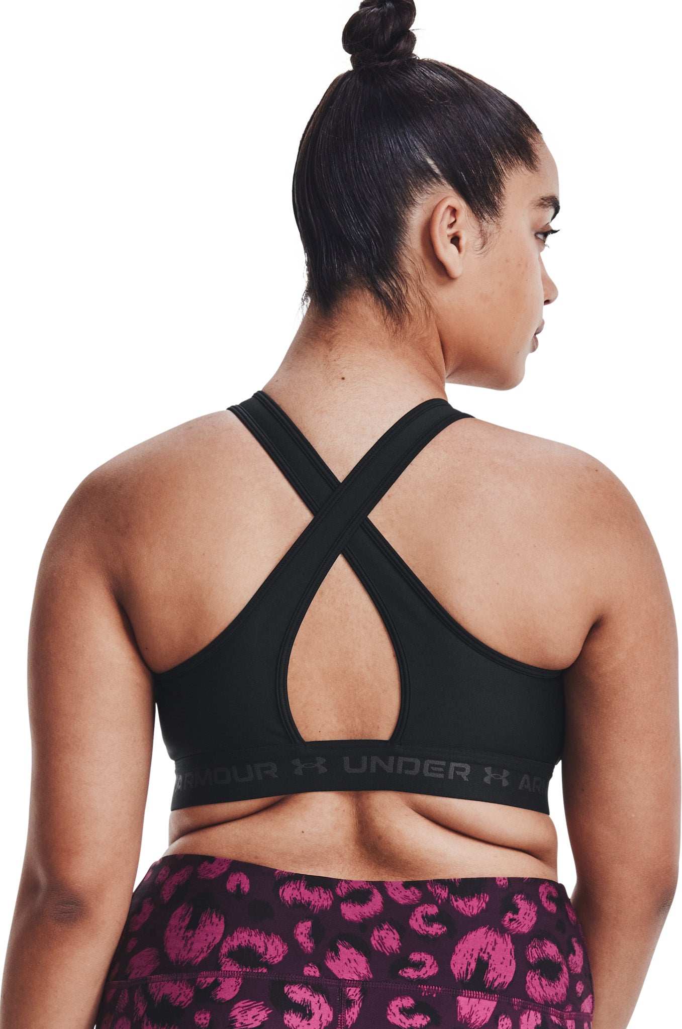 Under Armour Women's Armour Mid Crossback Bra, Black (001)/Graphite, 3X :  : Clothing & Accessories