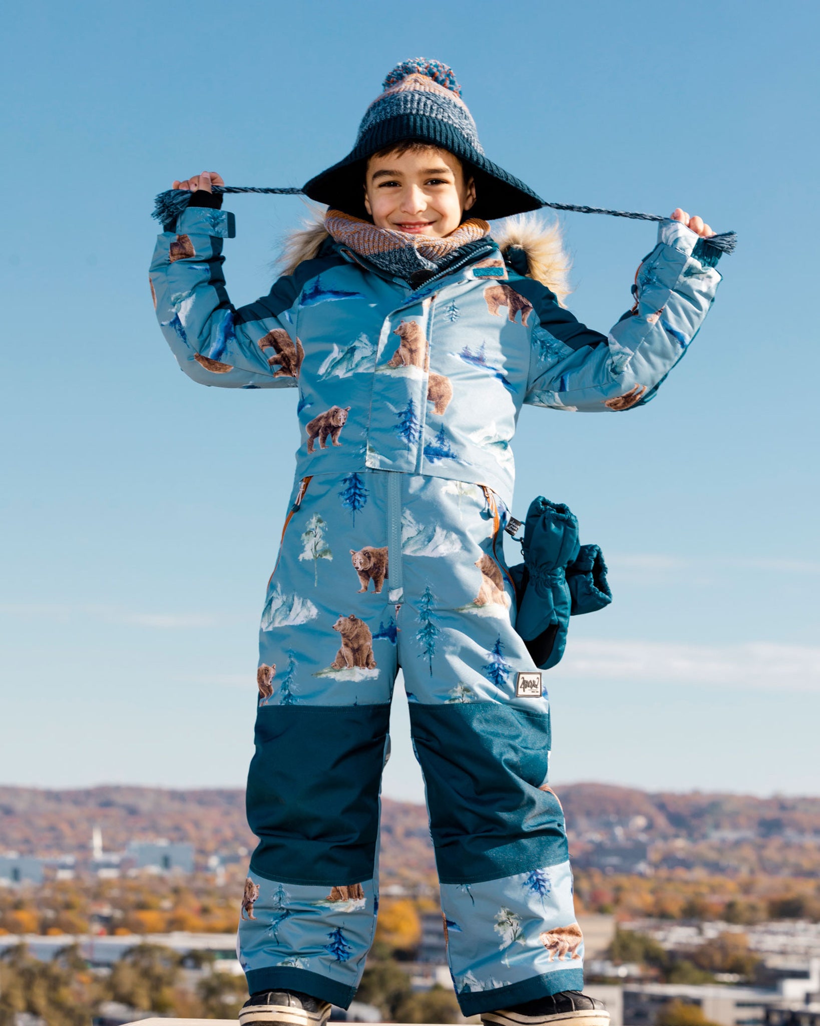 Combinaison de Neige Ski Garçon à Capuche Imperméables Coupe-Vent Vêtements  de Ski Fille Chaude Combinaisons de Neige avec Bandes Réfléchissantes