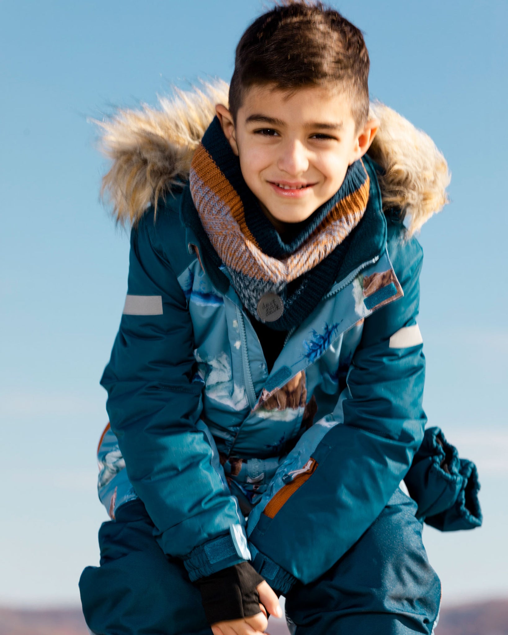 Combinaison de Neige Ski Garçon à Capuche Imperméables Coupe-Vent Vêtements  de Ski Fille Chaude Combinaisons de Neige avec Bandes Réfléchissantes