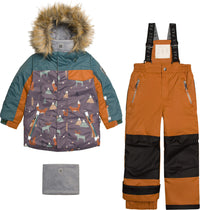 Deux par Deux Combinaisons de neige deux pièces pour bébé garçon, vêtements  d'hiver pour tout-petits, Imprimé Ours Chocolat Et Bleu - F10Q502_180 :  : Mode