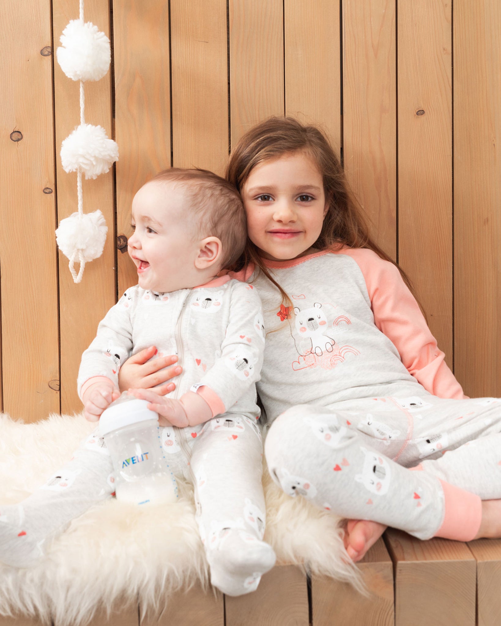 Deux par Deux Organic Cotton Printed Bears Long Sleeve Two Piece Pajama -  Little Girls