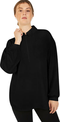 ZHENWEI Women's Cropped Athletic Jackets Half Zip Tight Workout Tops for Women  Long Sleeve Black Medium