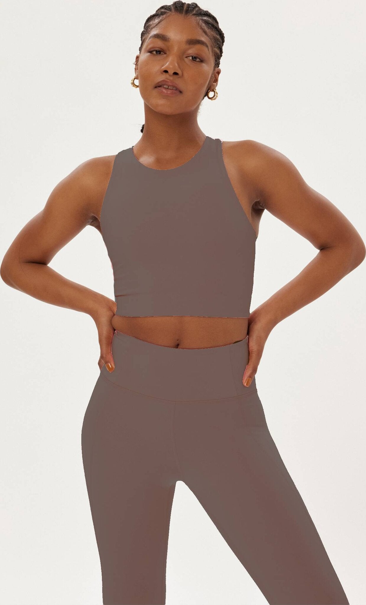 Girlfriend Collective Dylan Ribbed Cropped Sports Bra, Moss