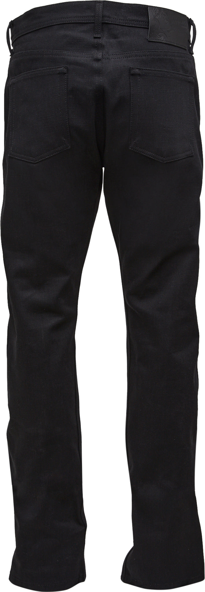 #1 men slim selvedge black jeans