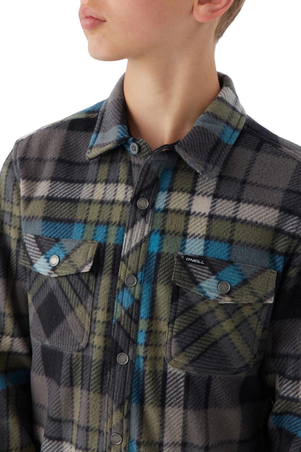 O'Neill Glacier Plaid Superfleece Flannel Shirt Navy - Surfari