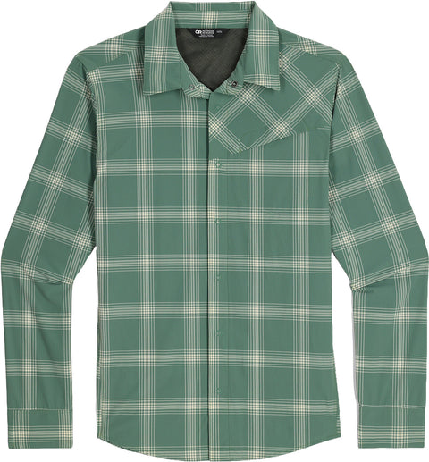 Outdoor Research Men's Astroman Long Sleeve Sun Shirt Balsam Plaid / XL