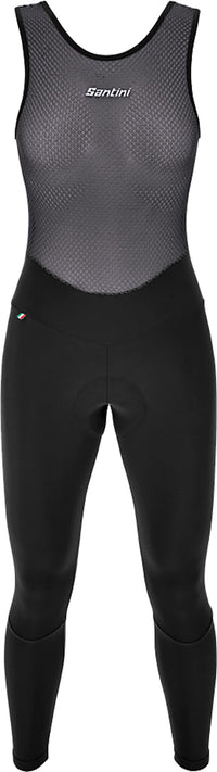 Jelenew Black High-rise Back Thermal Bib Shorts- Winter Warmth