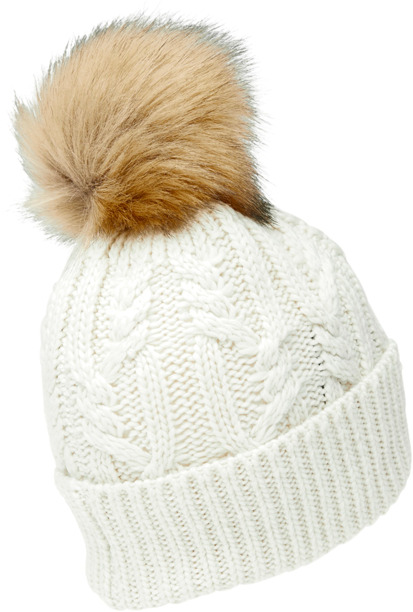 The North Face Kids Oh Mega Fur Pom Beanie Gardenia White