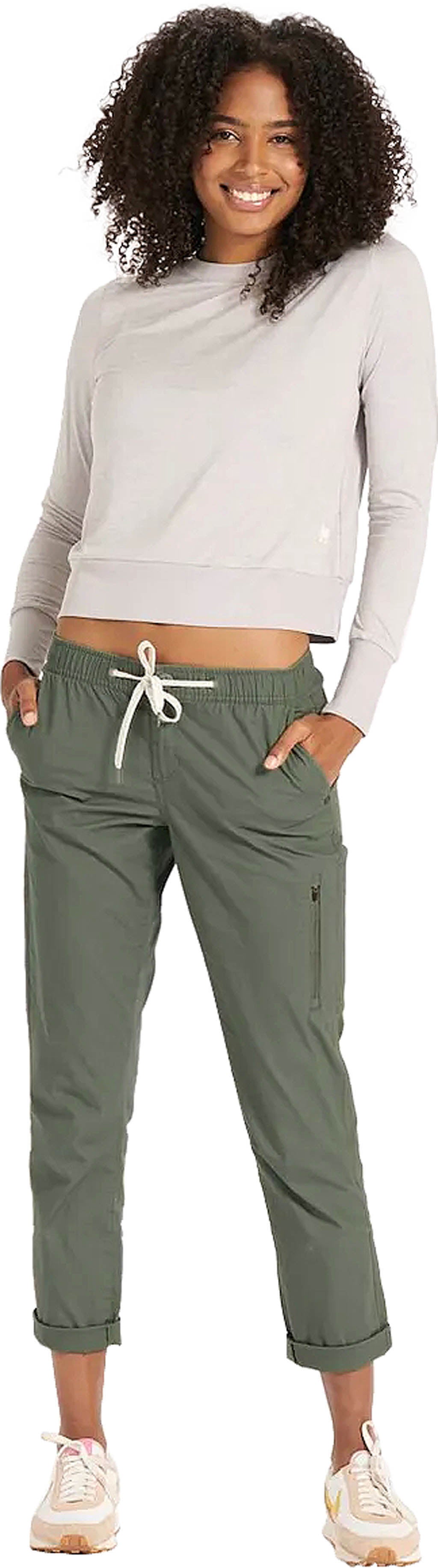 Vuori Womens Ripstop Pants, Army/Green, Medium