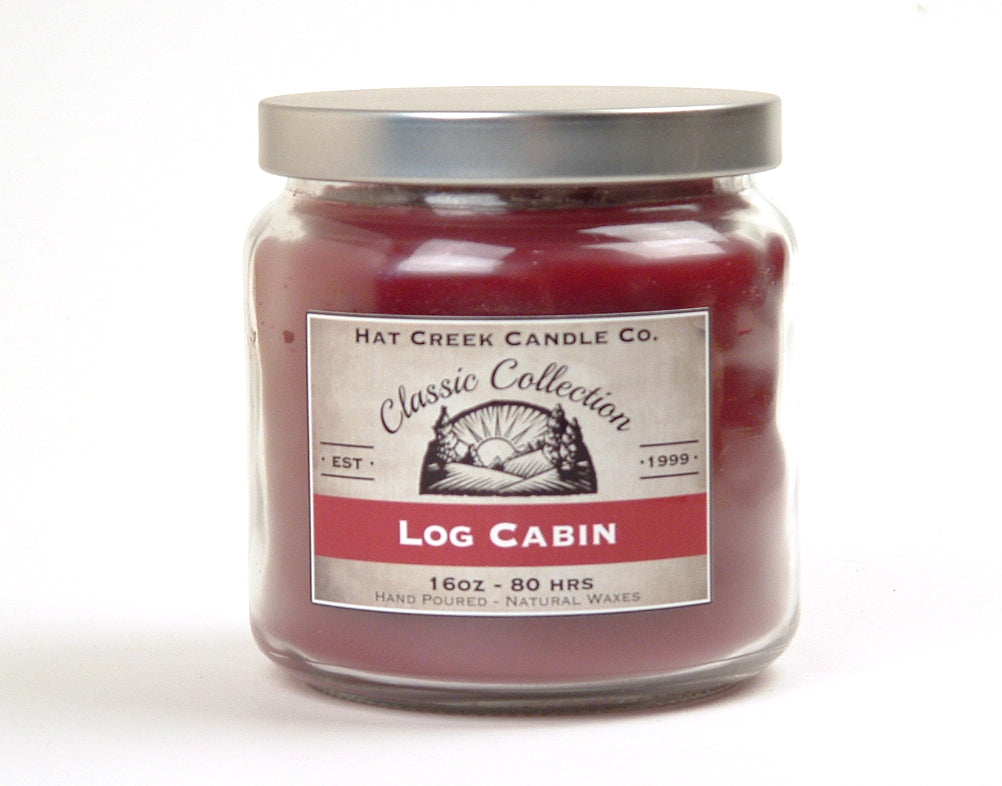 16oz Scented Jar Candle Log Cabin Hat Creek Candle Co