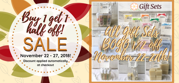 Thanksgiving Weekend all Gift Sets are Buy One Get One Half Off!