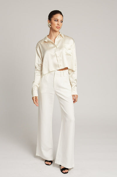 Stretch Crepe Pleated Ankle Pant