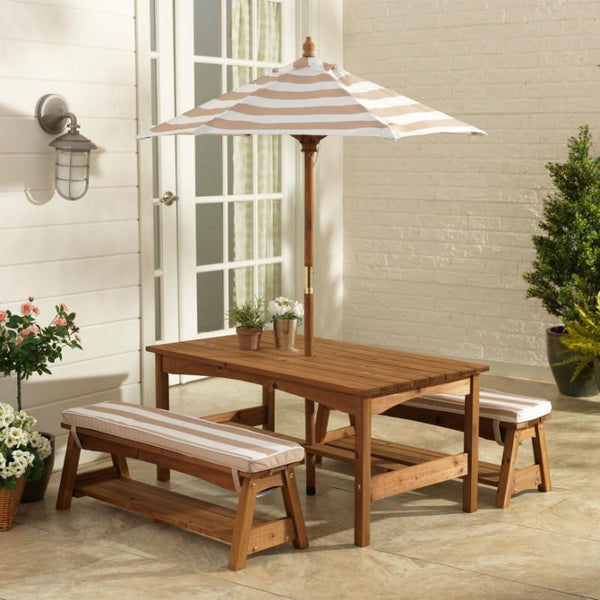 KidKraft Outdoor Table Bench Set   Oatmeal 1 Grande ?v=1468222167