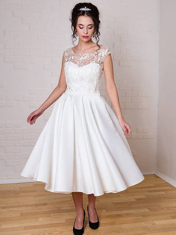 cheap tea length wedding dresses