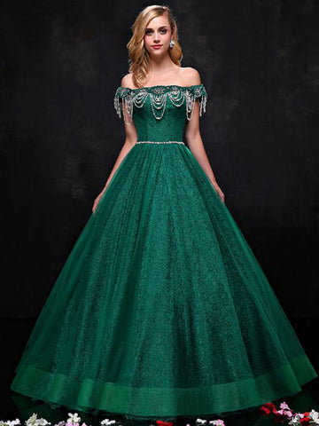 beautiful green prom dresses