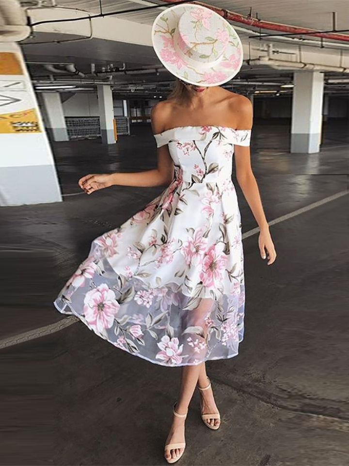 Floral Tea Length Dress Online Sale, UP ...